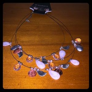 Dress barn pink Necklace and earring set